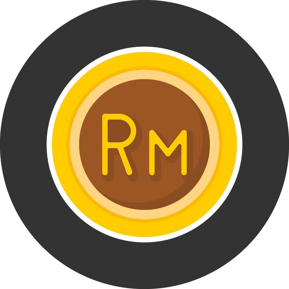 Malaysia Ringgit Sign Flat Grey Circle Style Icon vector