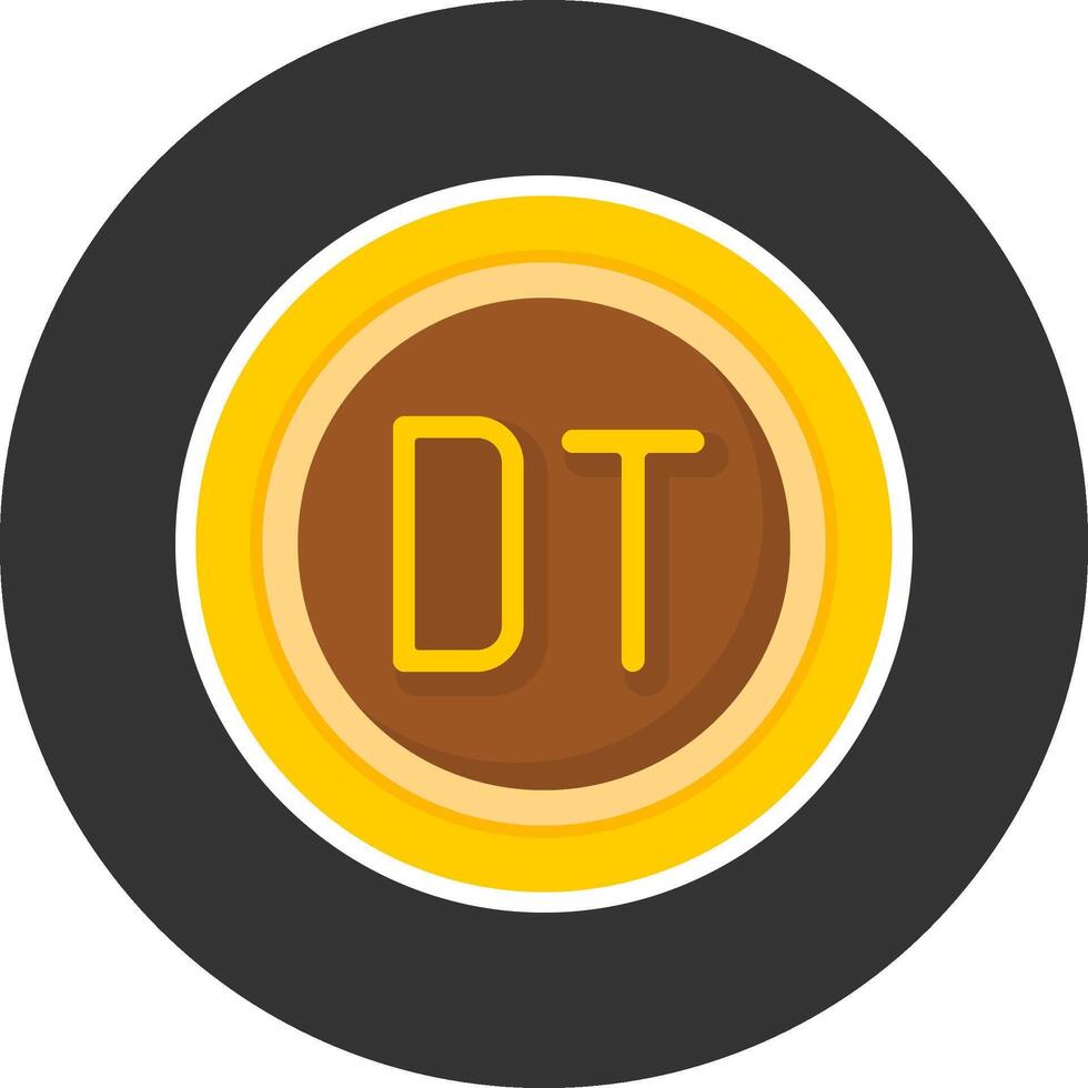 Tunisian Dinar Sign Flat Grey Circle Style Icon vector