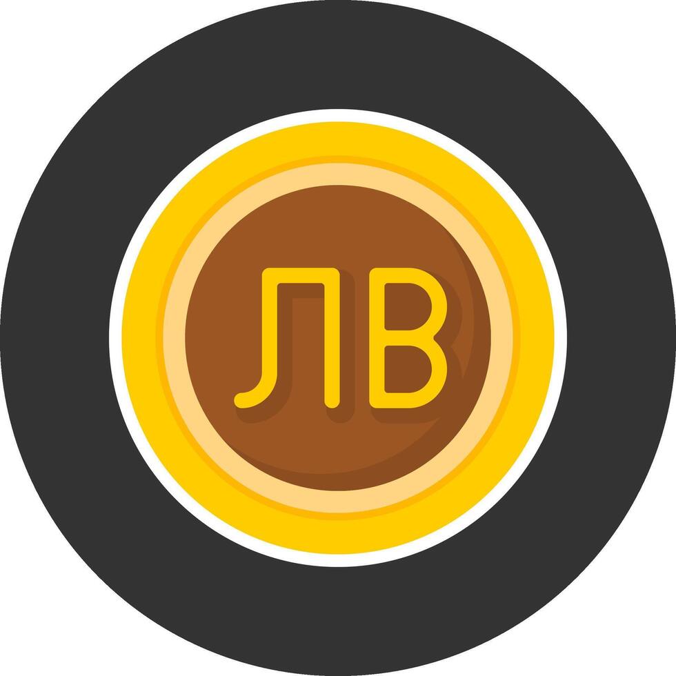 Bulgarian Lev Sign Flat Grey Circle Style Icon vector