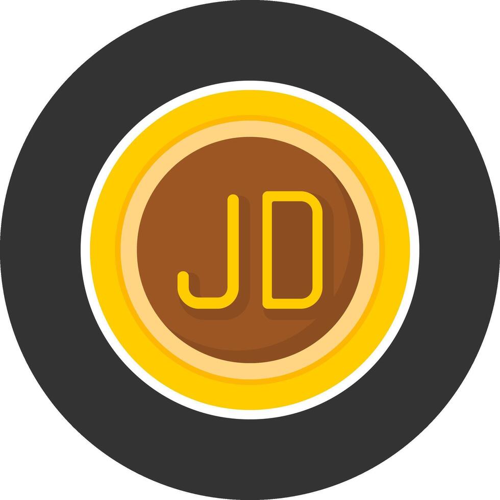 Jordanian Dinar Sign Flat Grey Circle Style Icon vector
