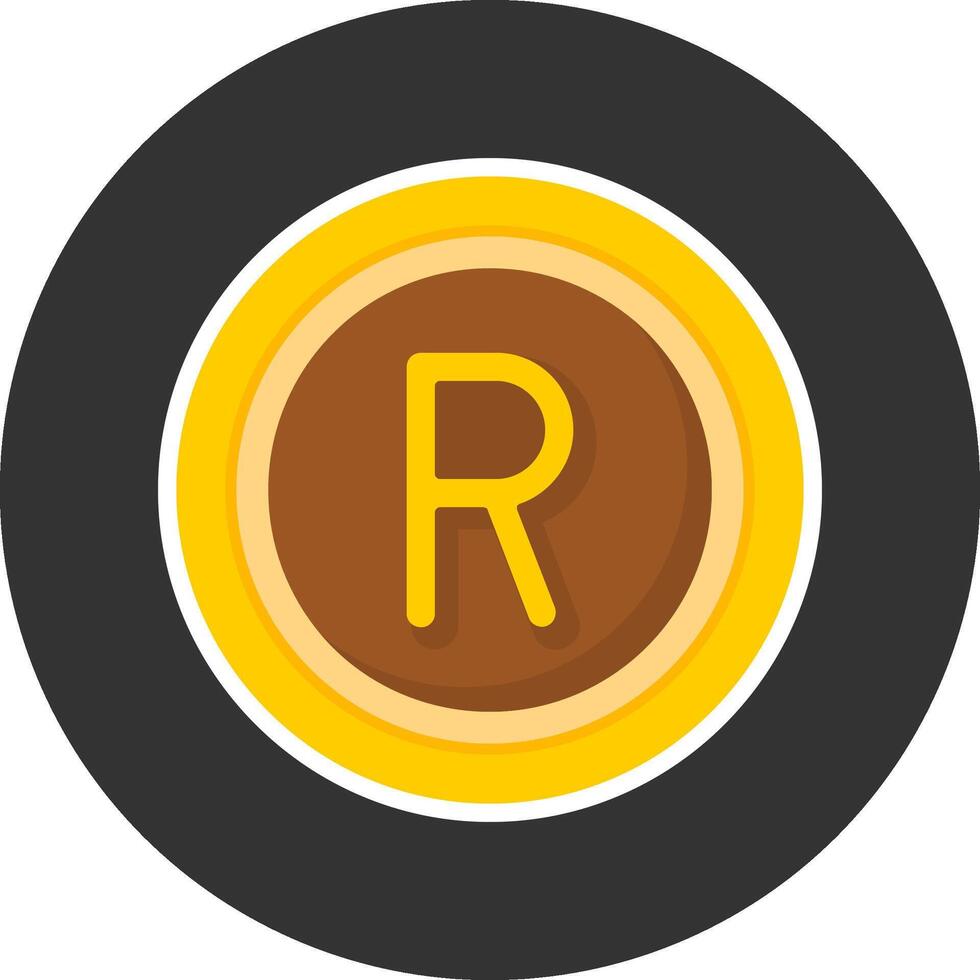South African Rand Sign Flat Grey Circle Style Icon vector