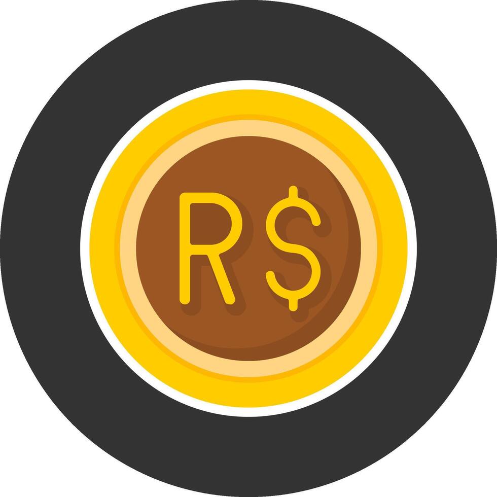Brazilian Real Sign Flat Grey Circle Style Icon vector