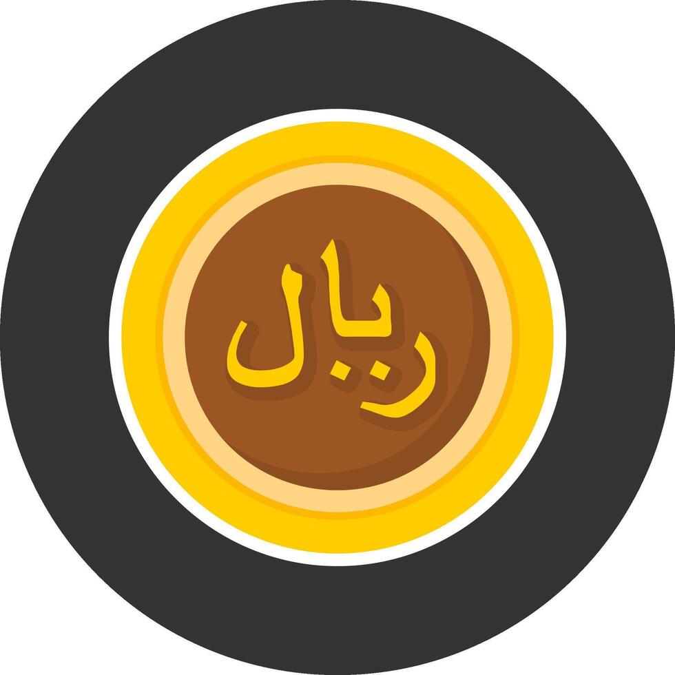 Saudi Riyal Sign Flat Grey Circle Style Icon vector