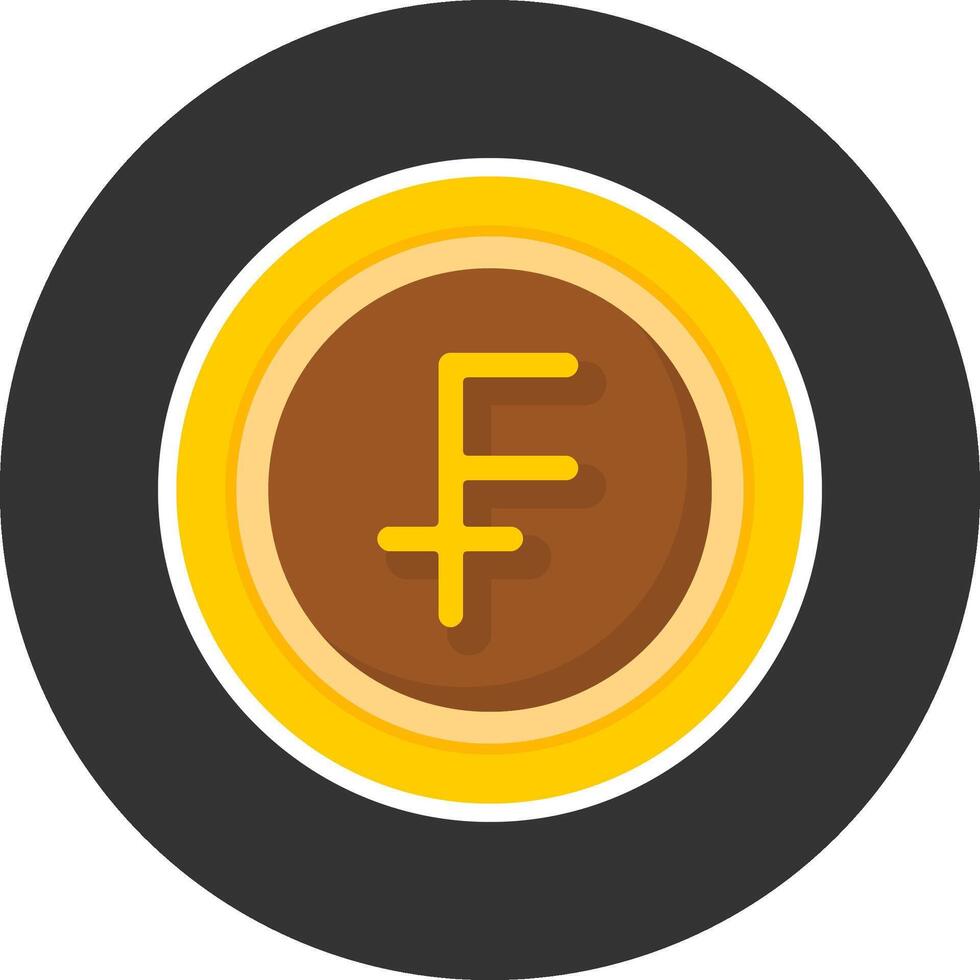 Swiss Franc Sign Flat Grey Circle Style Icon vector