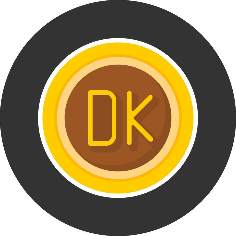 Danish Krone Sign Flat Grey Circle Style Icon vector