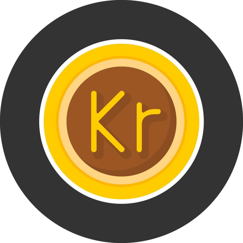 Swedish Krona Sign Flat Grey Circle Style Icon vector