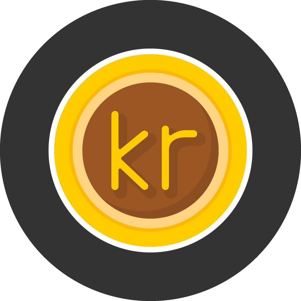Norwegian Krone Sign Flat Grey Circle Style Icon vector