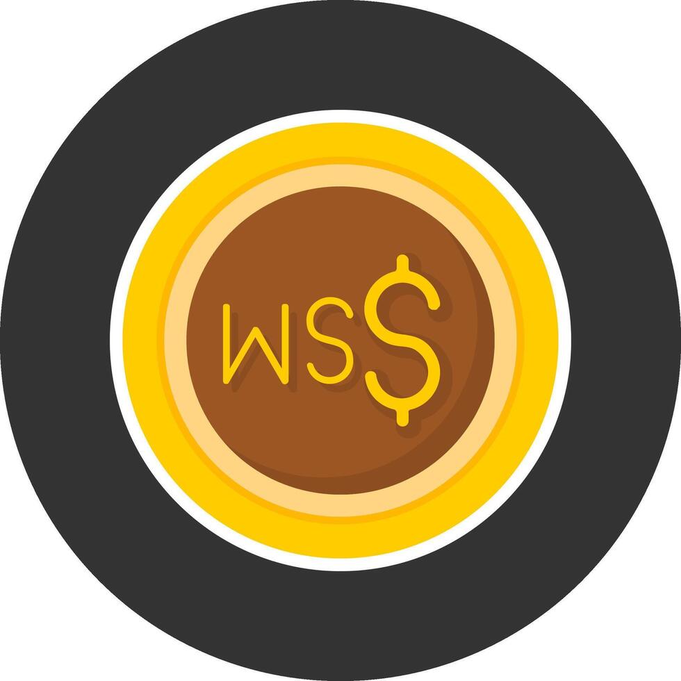 Samoan Tala Sign Flat Grey Circle Style Icon vector