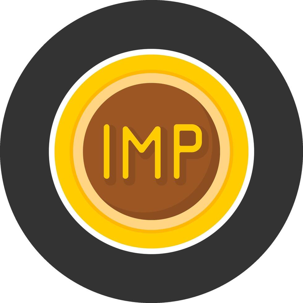 Isle of Man Pound Sign Flat Grey Circle Style Icon vector