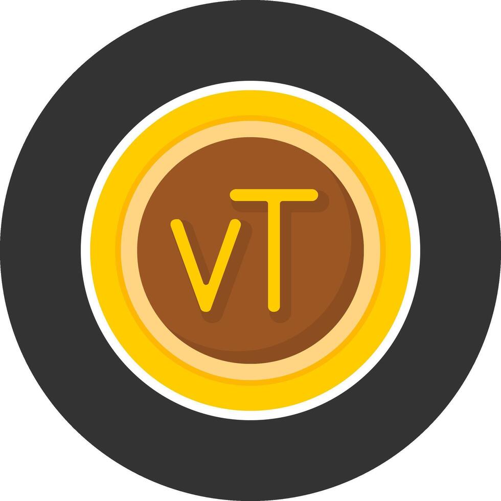 Vanuatu Vatu Sign Flat Grey Circle Style Icon vector