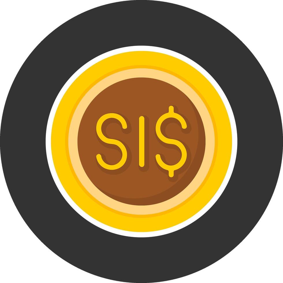 Solomon Islands Dollar Sign Flat Grey Circle Style Icon vector