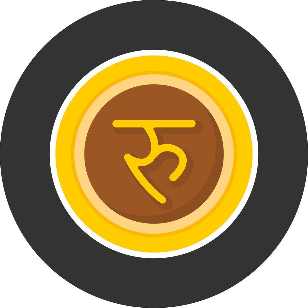 Nepalese Rupee Sign Flat Grey Circle Style Icon vector