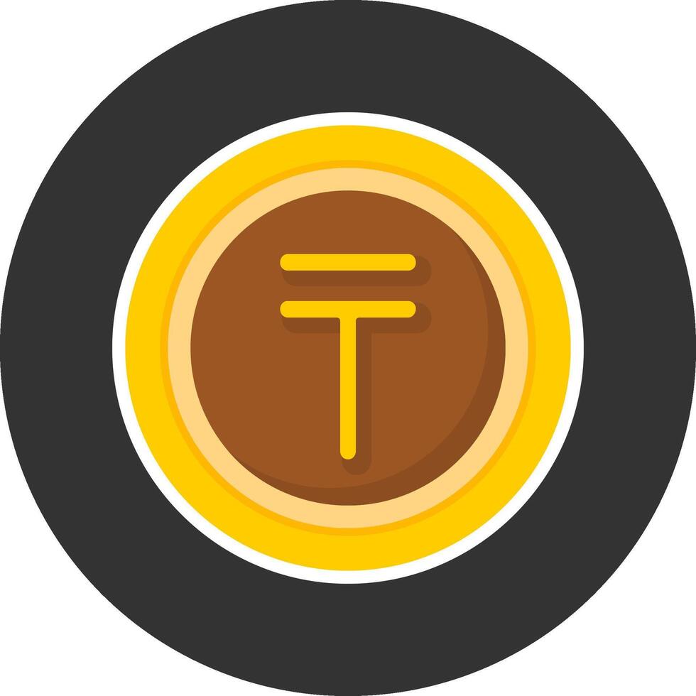 Kazakhstani Tenge Sign Flat Grey Circle Style Icon vector