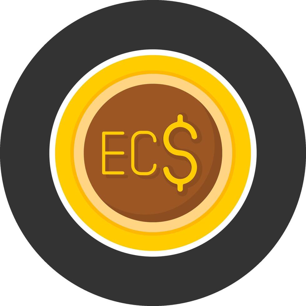 East Caribbean Dollar Sign Flat Grey Circle Style Icon vector
