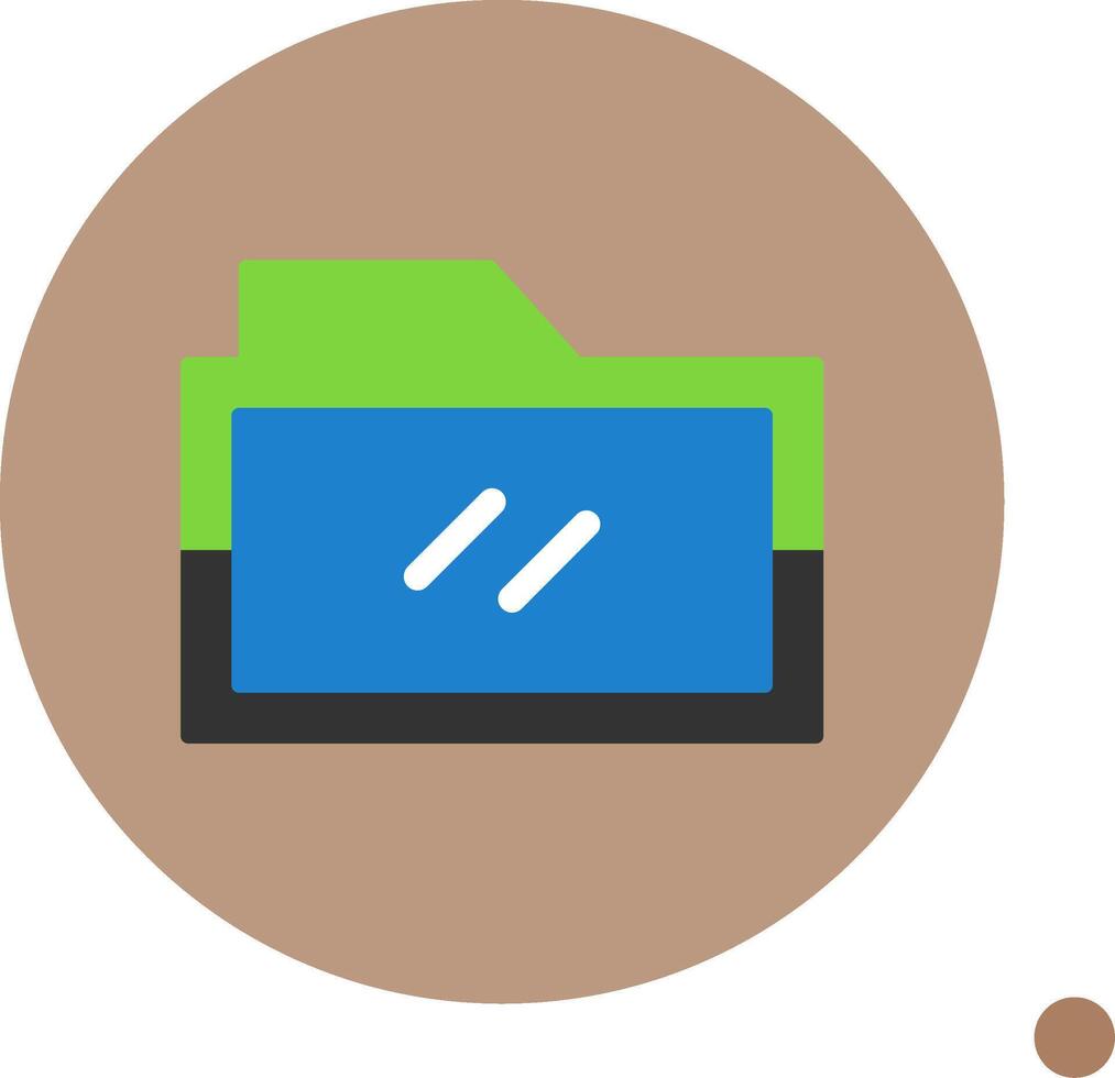 Folder Flat Long Shadow Style Icon vector