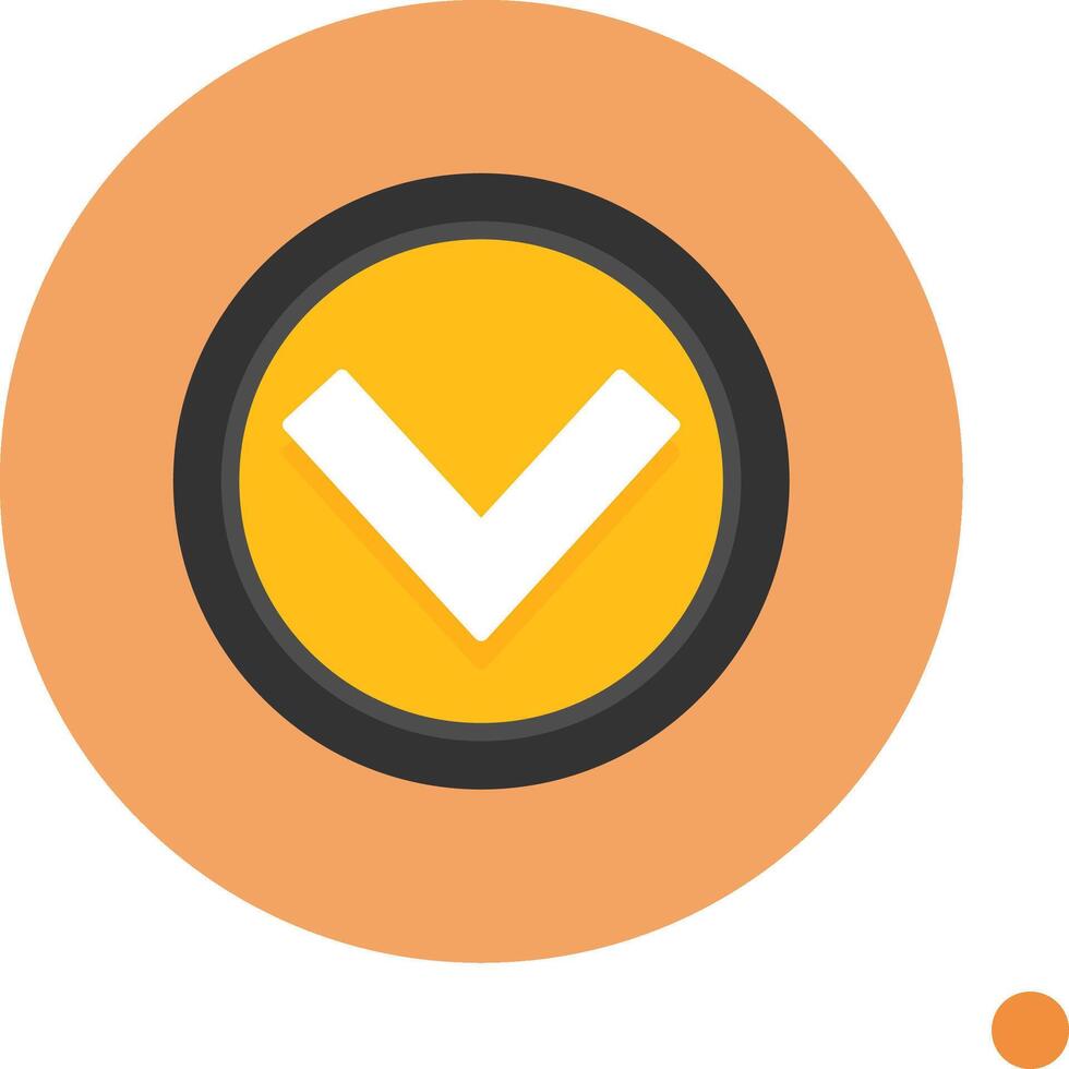 Chevron Down Flat Long Shadow Style Icon vector