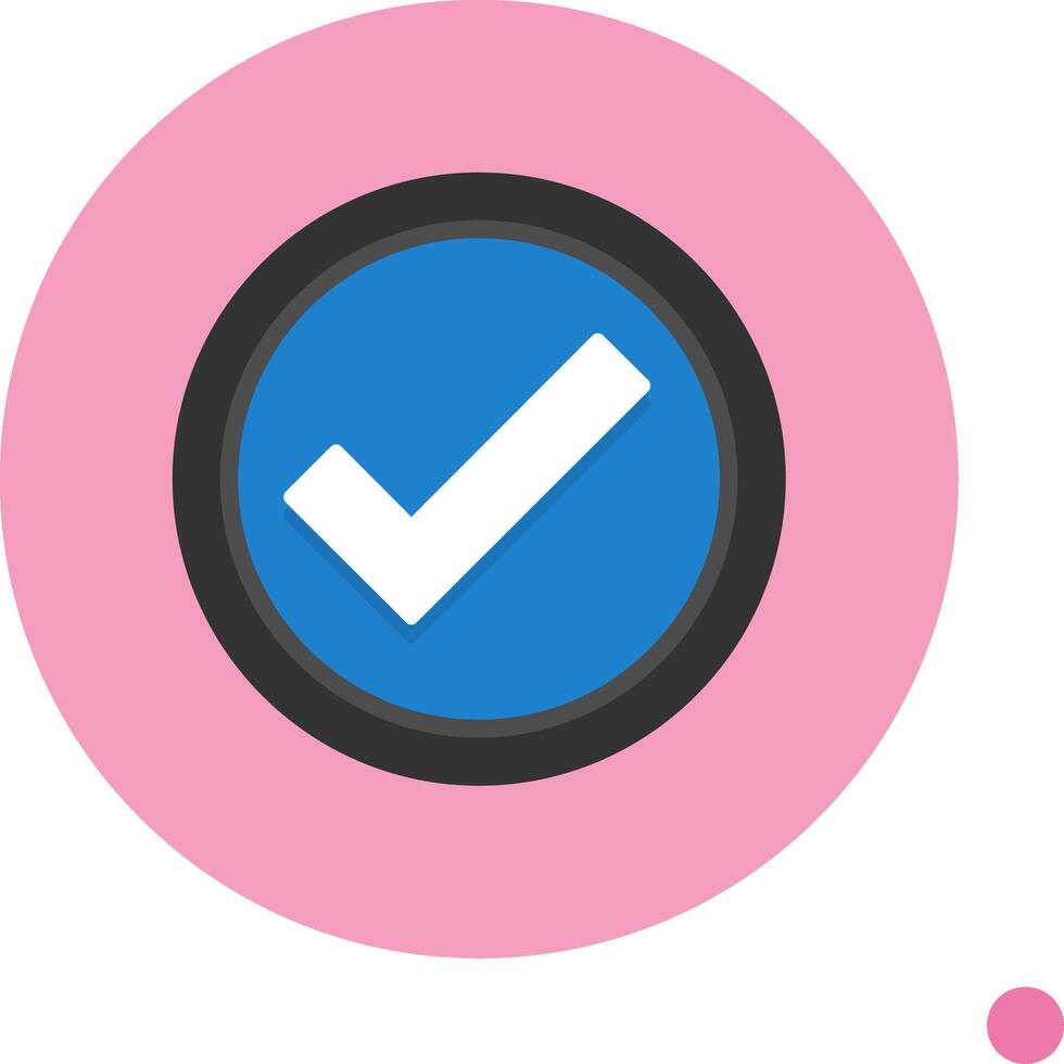 Chekmark Flat Long Shadow Style Icon vector
