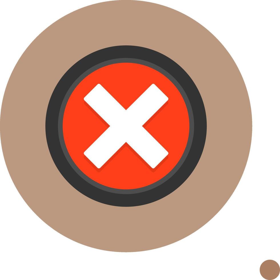 Crossmark Flat Long Shadow Style Icon vector