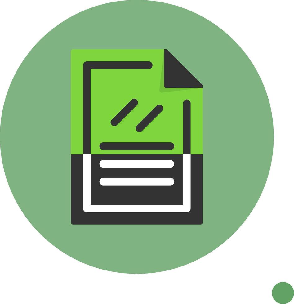Document Flat Long Shadow Style Icon vector