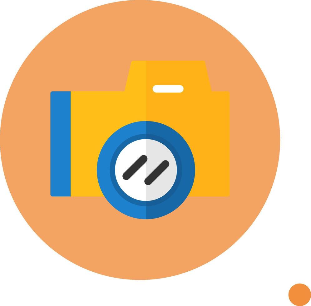 Camera Flat Long Shadow Style Icon vector