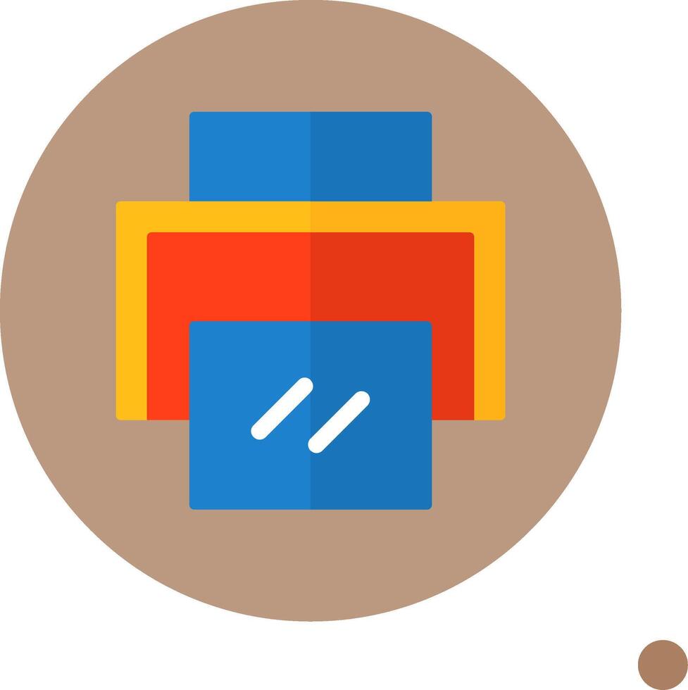 Print Flat Long Shadow Style Icon vector
