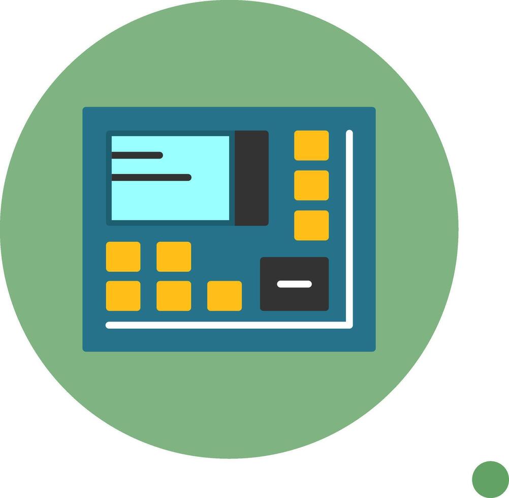 ATM Flat Long Shadow Style Icon vector