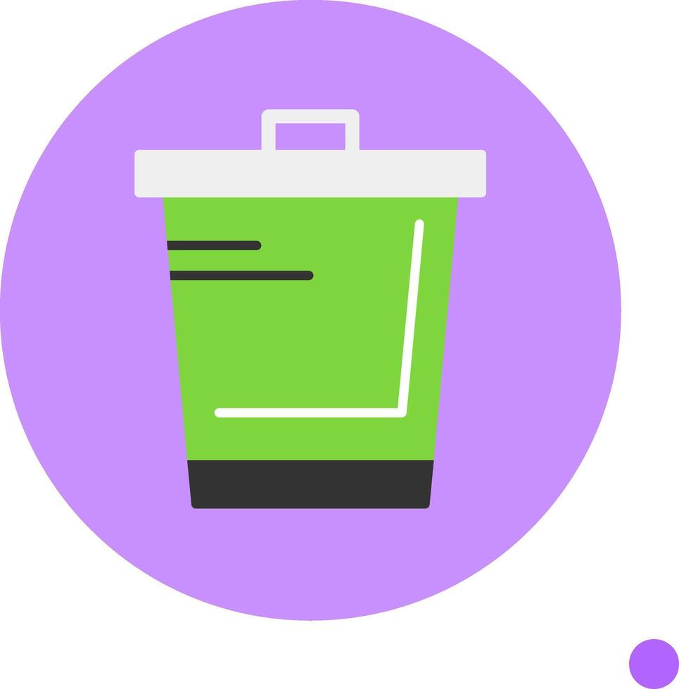 Trash Flat Long Shadow Style Icon vector