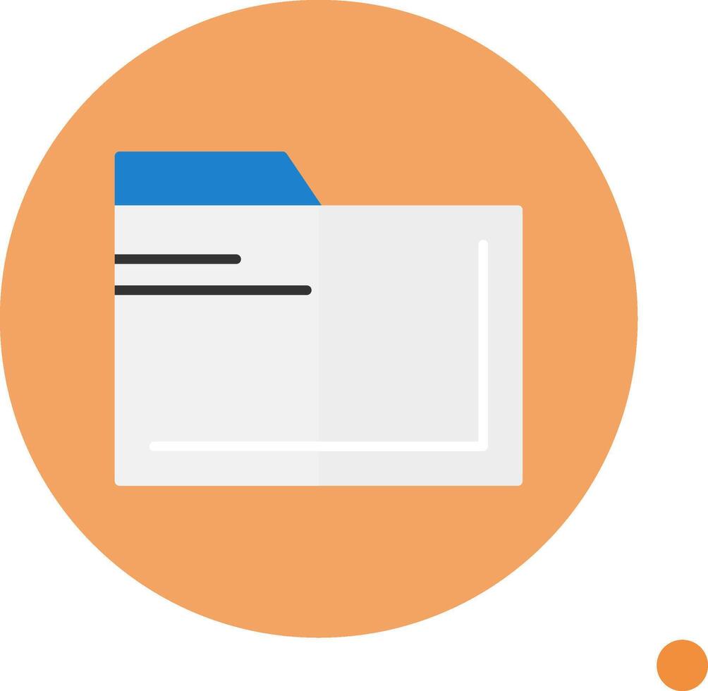 Folder Flat Long Shadow Style Icon vector