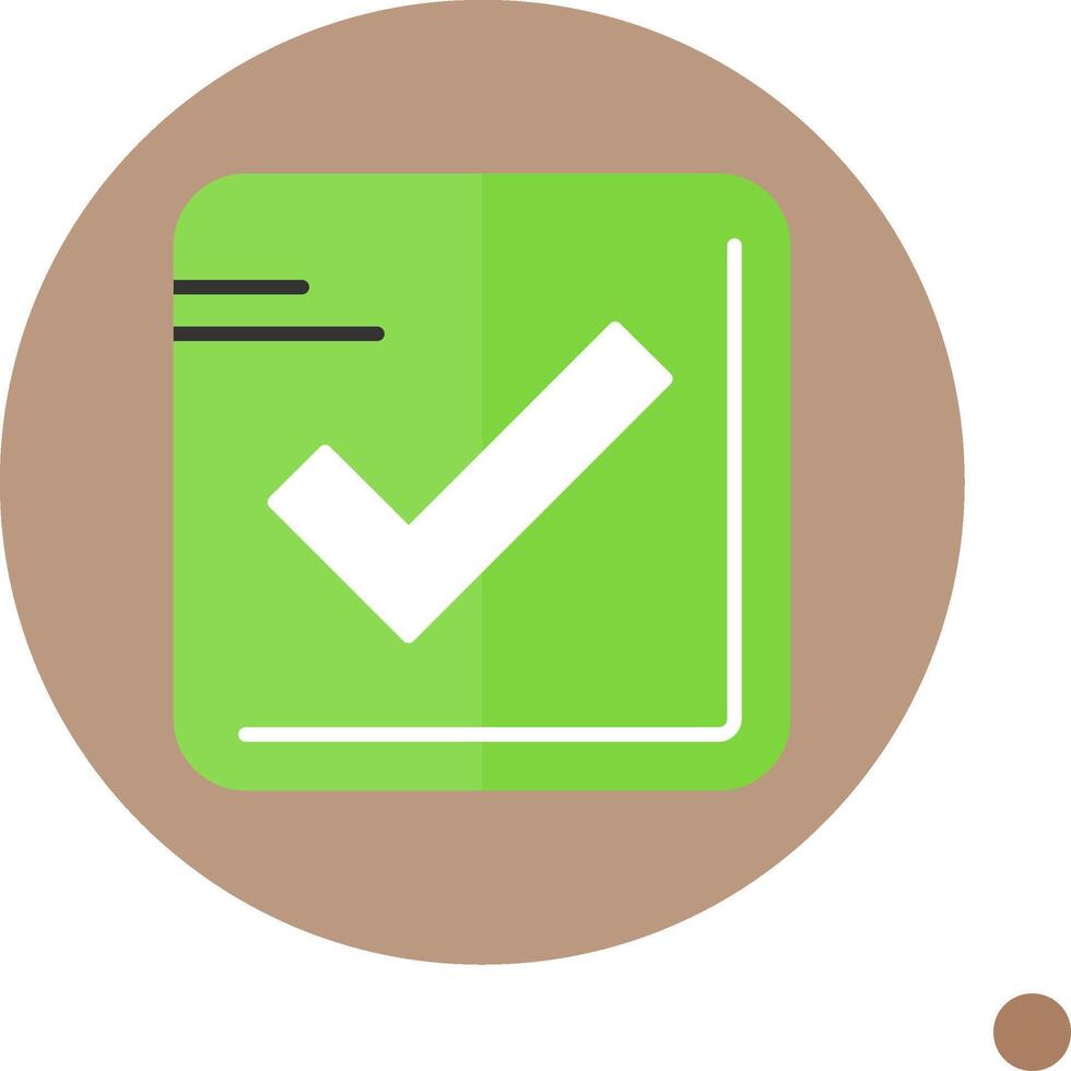 Checkmark Flat Long Shadow Style Icon vector