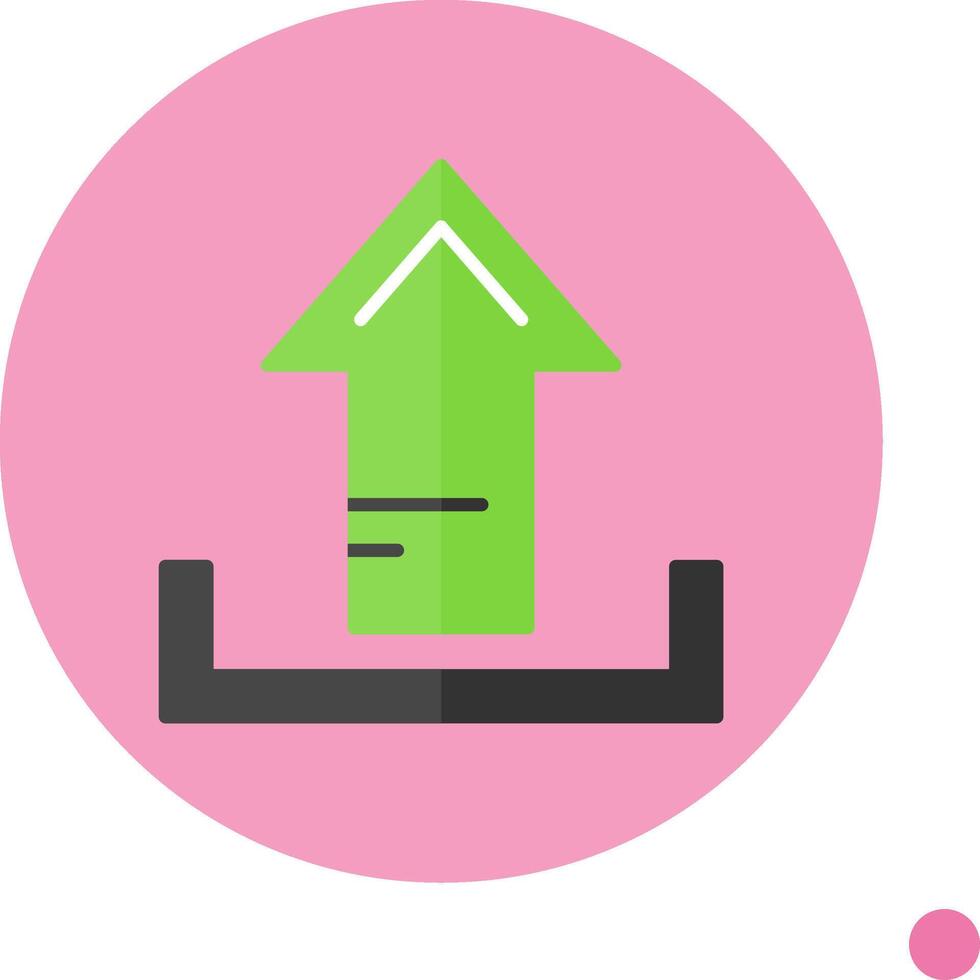 Upload Flat Long Shadow Style Icon vector