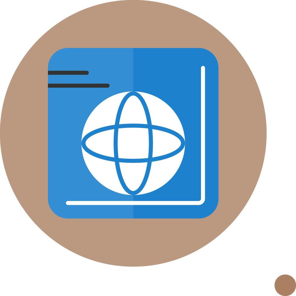 Globe Flat Long Shadow Style Icon vector