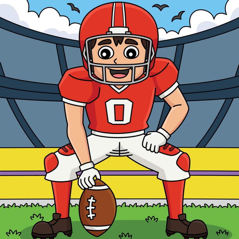 American Football Player Center Snaps Colored vector