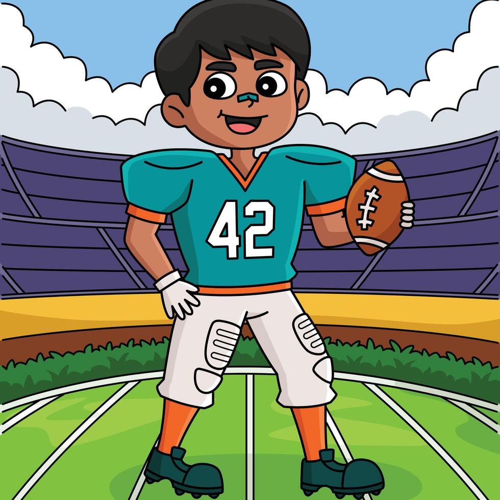American Football Player Center Position Colored vector