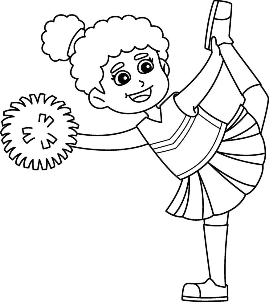 Female Cheerleader Scale Position Isolated vector