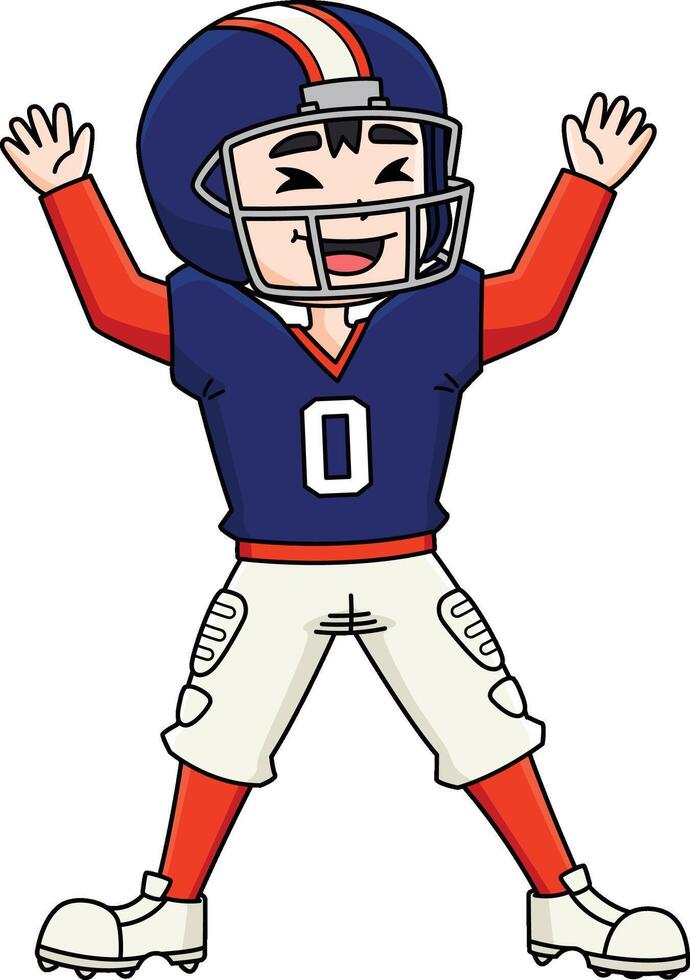 American Football Player Celebrating Clipart vector