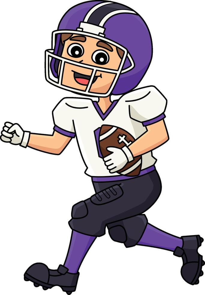 American Football Player Running a Ball Clipart vector