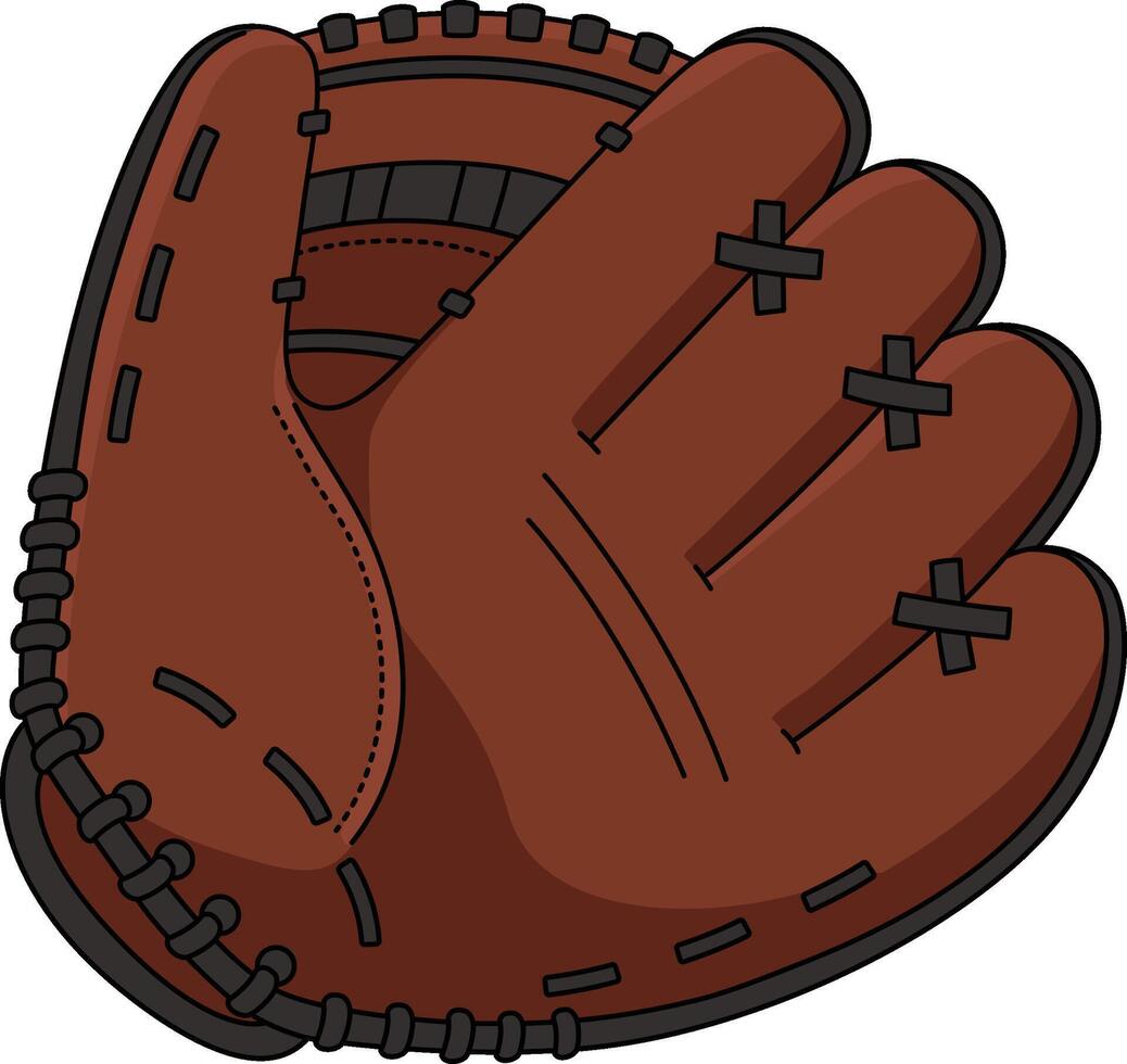 Baseball Glove Cartoon Colored Clipart Illustration vector