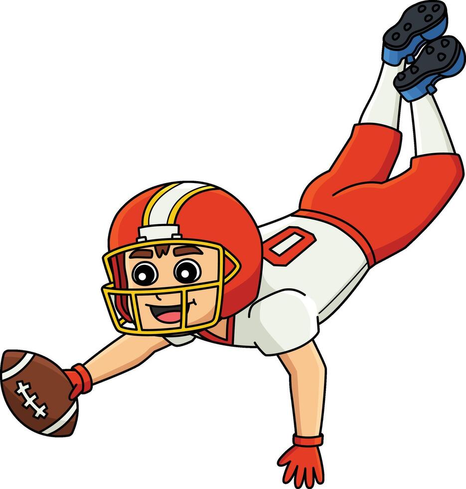 American Football Touchdown Cartoon Clipart vector