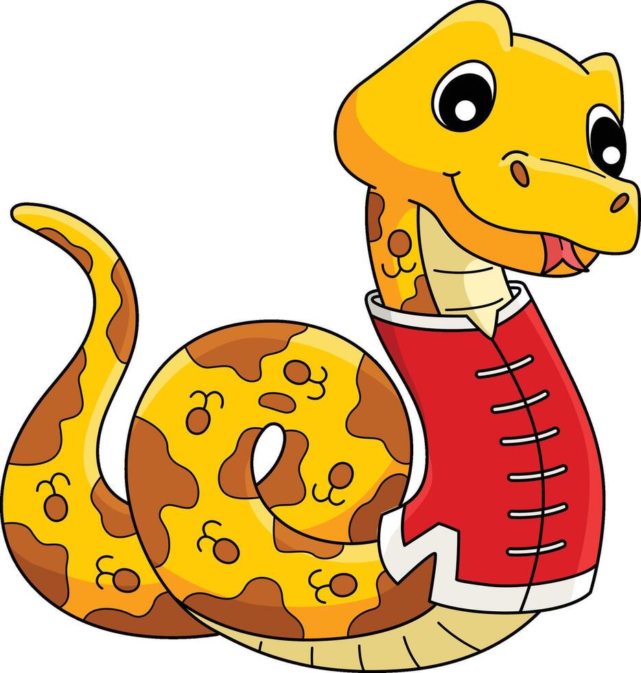 Year of the Snake Cartoon Colored Clipart vector