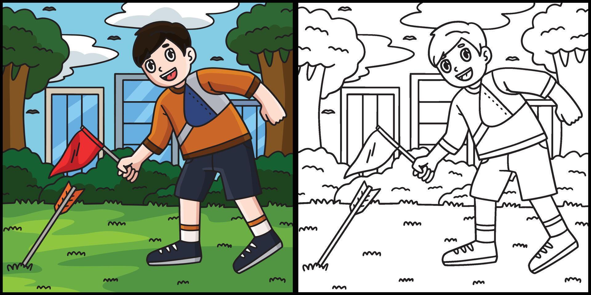 Archery Archer Measuring Arrow Distance vector