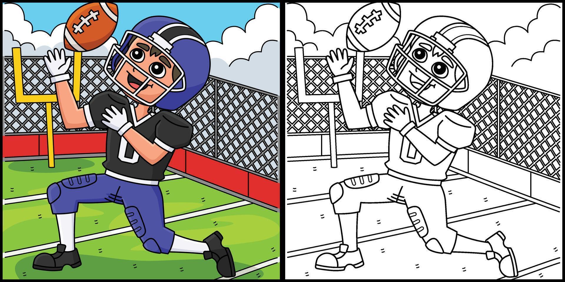 American Football Touchdown Pass Illustration vector