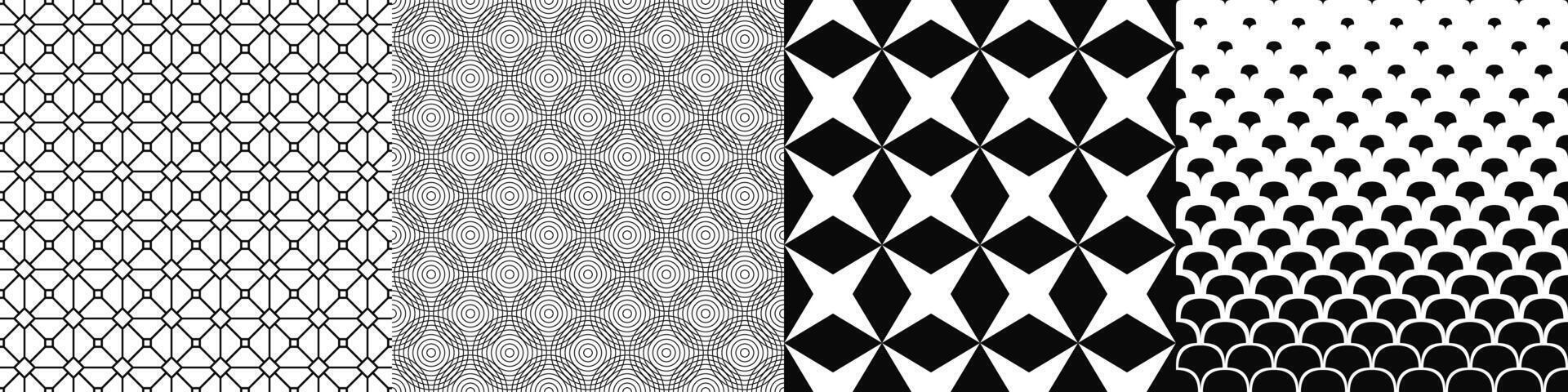 Black and white abstract pattern collection vector