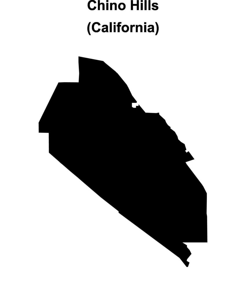 Chino Hills, California blank outline map vector