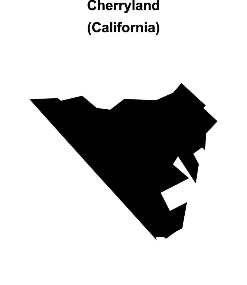 Cherryland, California blank outline map vector