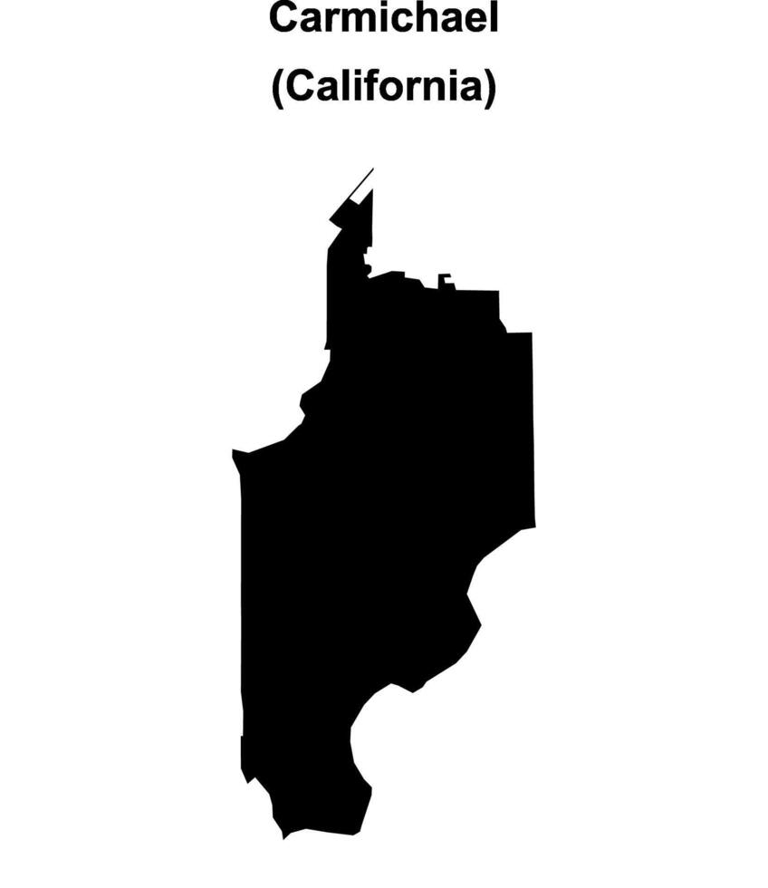 Carmichael, California blank outline map vector