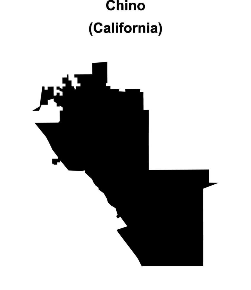 Chino, California blank outline map vector