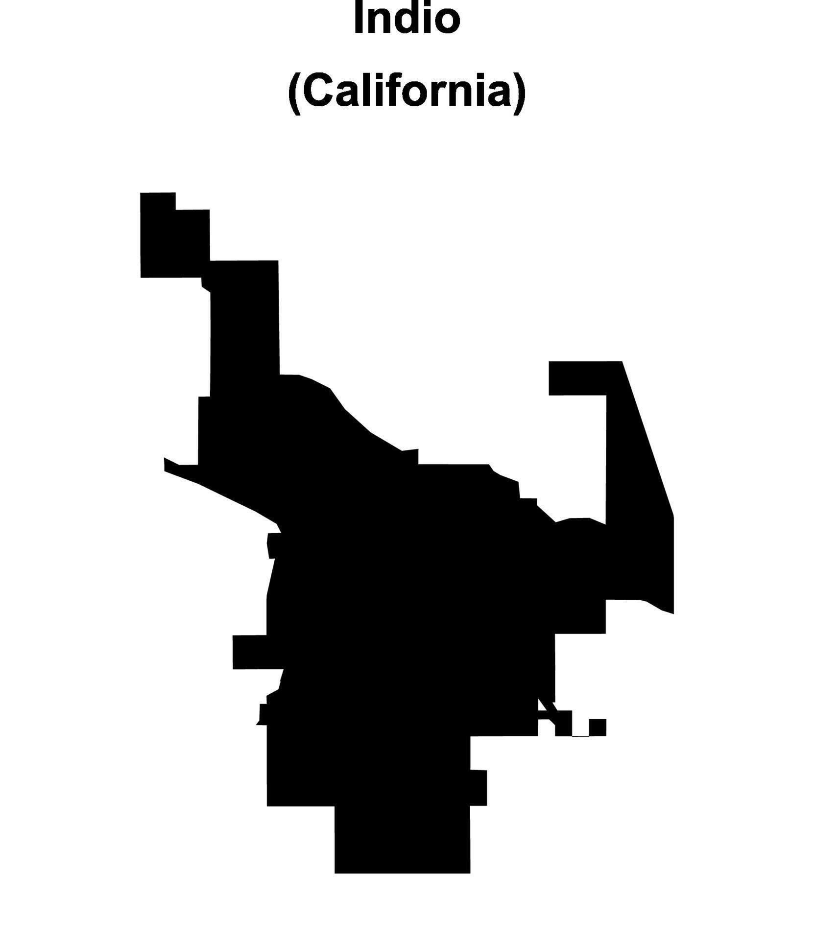 Indio california blank outline map 54470603 vector art at vecteezy
