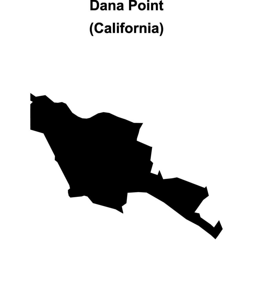Dana Point, California blank outline map vector