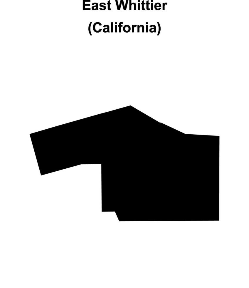 East Whittier, California blank outline map vector