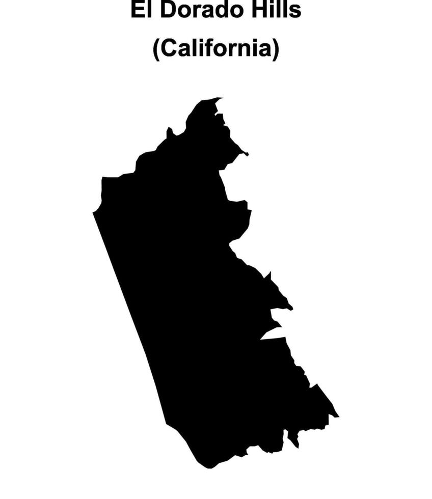 El Dorado Hills, California blank outline map vector